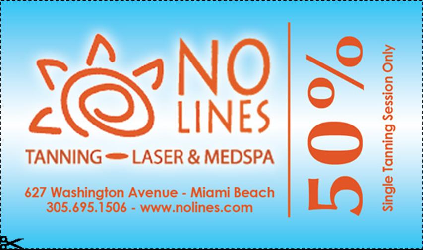 NO Lines 50% OFF Single Tanning Session